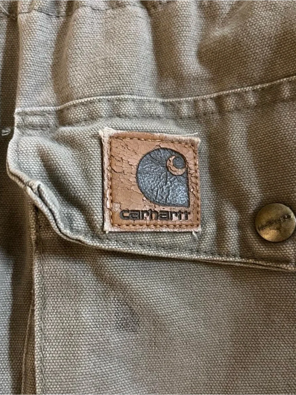 Vintage Carhartt Blanket C46DES Quilt Lined Duck Brown Coat Size M Jacket 90s
